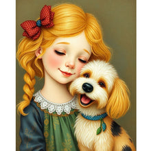 Load image into Gallery viewer, Diamond Painting - Full Round - Dog girl (40*50CM)
