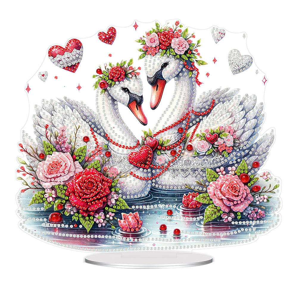 Acrylic Special Shape Valentines Day Swan 5D DIY Diamond Painting Ornament