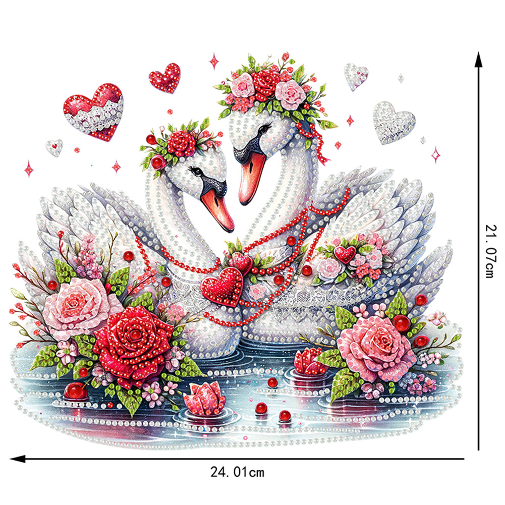 Acrylic Special Shape Valentines Day Swan 5D DIY Diamond Painting Ornament