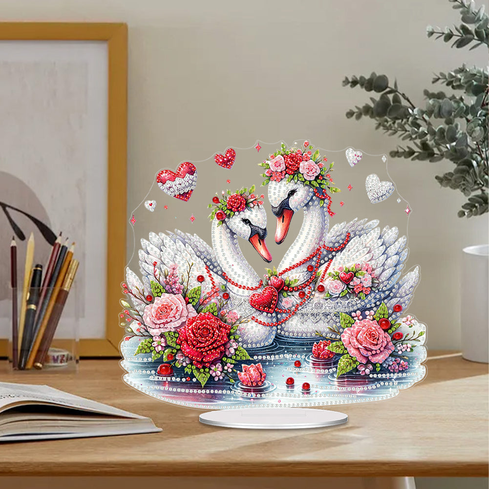 Acrylic Special Shape Valentines Day Swan 5D DIY Diamond Painting Ornament