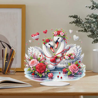Acrylic Special Shape Valentines Day Swan 5D DIY Diamond Painting Ornament