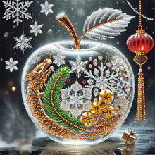 Load image into Gallery viewer, Diamond Painting - Partial Special Shaped - Snowflake dragon apple (30*30CM)
