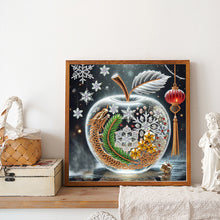 Load image into Gallery viewer, Diamond Painting - Partial Special Shaped - Snowflake dragon apple (30*30CM)
