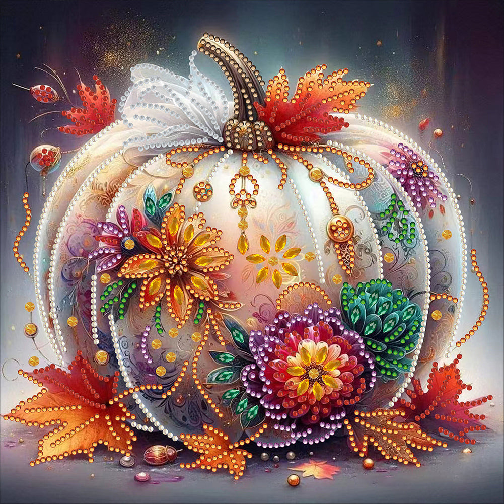 Diamond Painting - Partial Special Shaped - Flower pumpkin (30*30CM)
