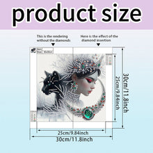 Load image into Gallery viewer, Diamond Painting - Partial Special Shaped - Snowflake black cat girl (30*30CM)
