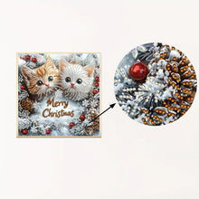 Load image into Gallery viewer, Diamond Painting - Partial Special Shaped - Pine cone double cat (30*30CM)
