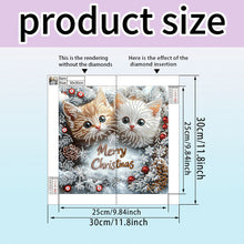 Load image into Gallery viewer, Diamond Painting - Partial Special Shaped - Pine cone double cat (30*30CM)

