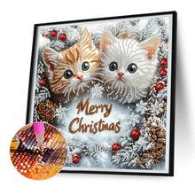 Load image into Gallery viewer, Diamond Painting - Partial Special Shaped - Pine cone double cat (30*30CM)
