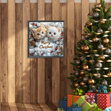 Load image into Gallery viewer, Diamond Painting - Partial Special Shaped - Pine cone double cat (30*30CM)
