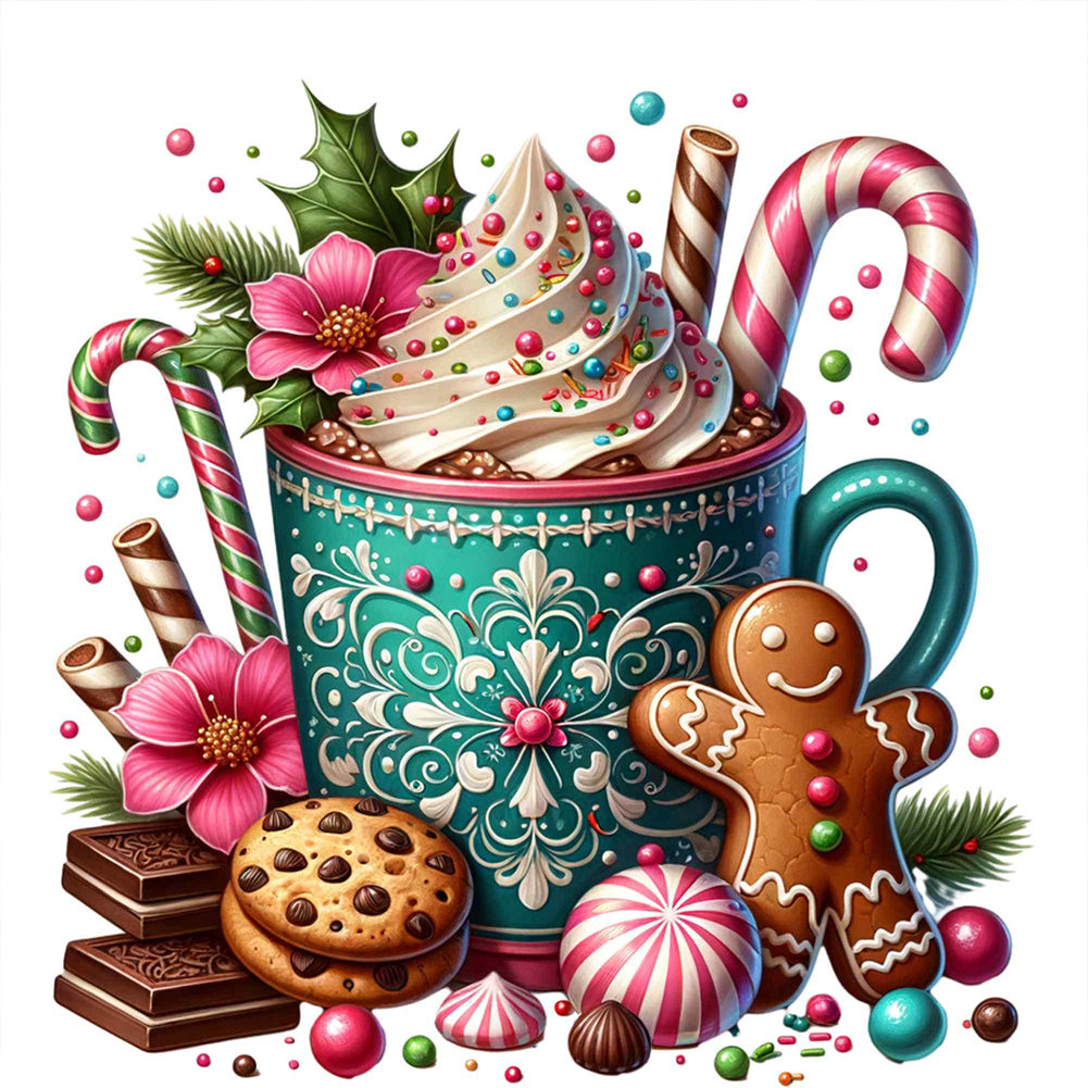 Diamond Painting - Full Round - Christmas coffee cup (40*40CM)