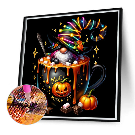 Diamond Painting - Full Round - Halloween coffee cup dwarf (40*40CM)