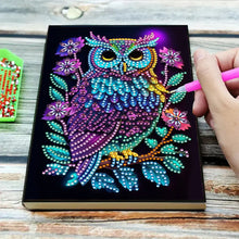 Load image into Gallery viewer, Special Shaped Owl 50 Pages Diamond Painting Notebook for Adults Students
