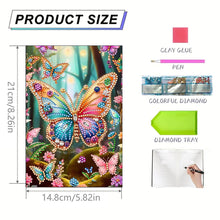 Load image into Gallery viewer, Special Shaped Butterfly 50 Pages Diamond Painting Notebook for Adults Students
