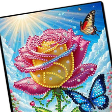 Load image into Gallery viewer, Special Shaped Butterfly Rose 50 Pages Diamond Painting Notebook for Adults
