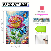 Load image into Gallery viewer, Special Shaped Butterfly Rose 50 Pages Diamond Painting Notebook for Adults

