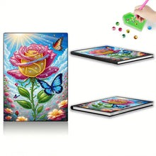 Load image into Gallery viewer, Special Shaped Butterfly Rose 50 Pages Diamond Painting Notebook for Adults
