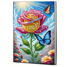 Load image into Gallery viewer, Special Shaped Butterfly Rose 50 Pages Diamond Painting Notebook for Adults
