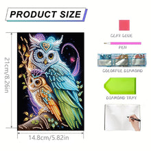 Load image into Gallery viewer, Special Shaped Owl 50 Pages Diamond Painting Notebook for Adults Students
