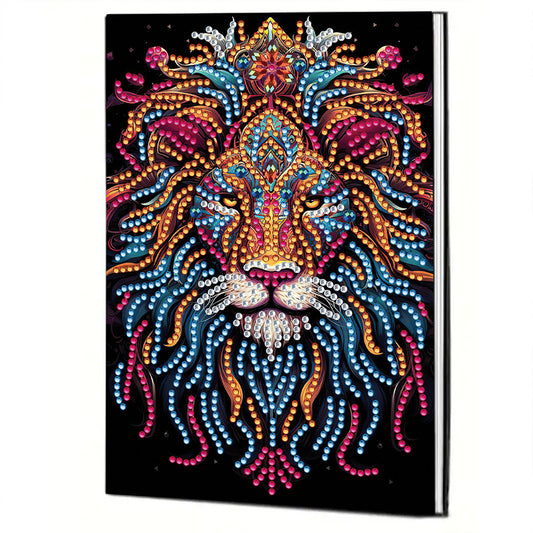 Special Shaped Lion 50 Pages Diamond Painting Notebook for Adults Students