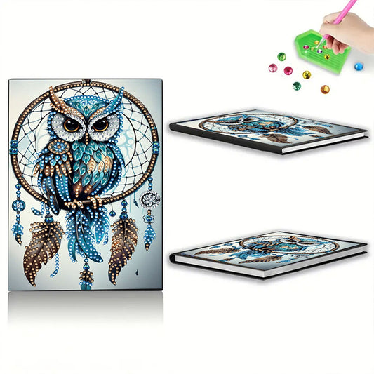 Special Shaped Owl Dreamcatcher 50 Pages Diamond Painting Notebook for Adults
