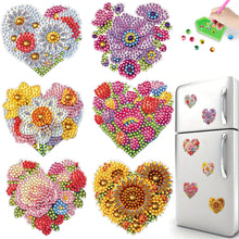 Load image into Gallery viewer, 6Pcs Bouquet Diamond Art Fridge Magnet DIY Fridge Stickers for Car Mailbox Decor
