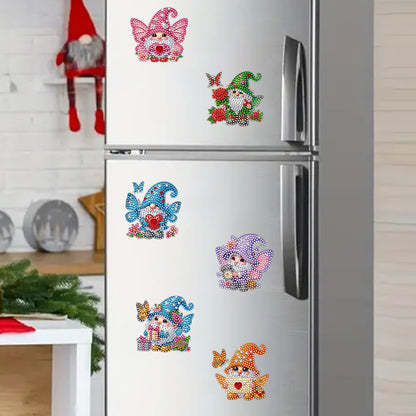 6Pcs Bouquet Diamond Art Fridge Magnet DIY Fridge Stickers for Car Mailbox Decor