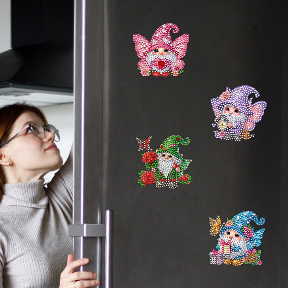 6Pcs Bouquet Diamond Art Fridge Magnet DIY Fridge Stickers for Car Mailbox Decor