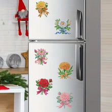 Load image into Gallery viewer, 6Pcs Bouquet Diamond Art Fridge Magnet DIY Fridge Stickers for Car Mailbox Decor
