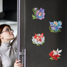 Load image into Gallery viewer, 6Pcs Bouquet Diamond Art Fridge Magnet DIY Fridge Stickers for Car Mailbox Decor
