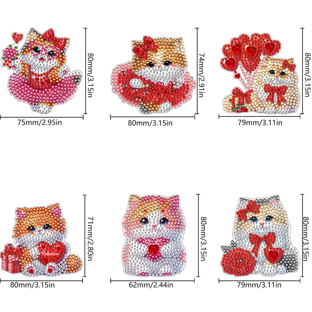 6Pcs Bouquet Diamond Art Fridge Magnet DIY Fridge Stickers for Car Mailbox Decor