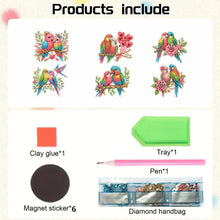 Load image into Gallery viewer, 6Pcs Bouquet Diamond Art Fridge Magnet DIY Fridge Stickers for Car Mailbox Decor
