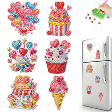 Load image into Gallery viewer, 6Pcs Bouquet Diamond Art Fridge Magnet DIY Fridge Stickers for Car Mailbox Decor
