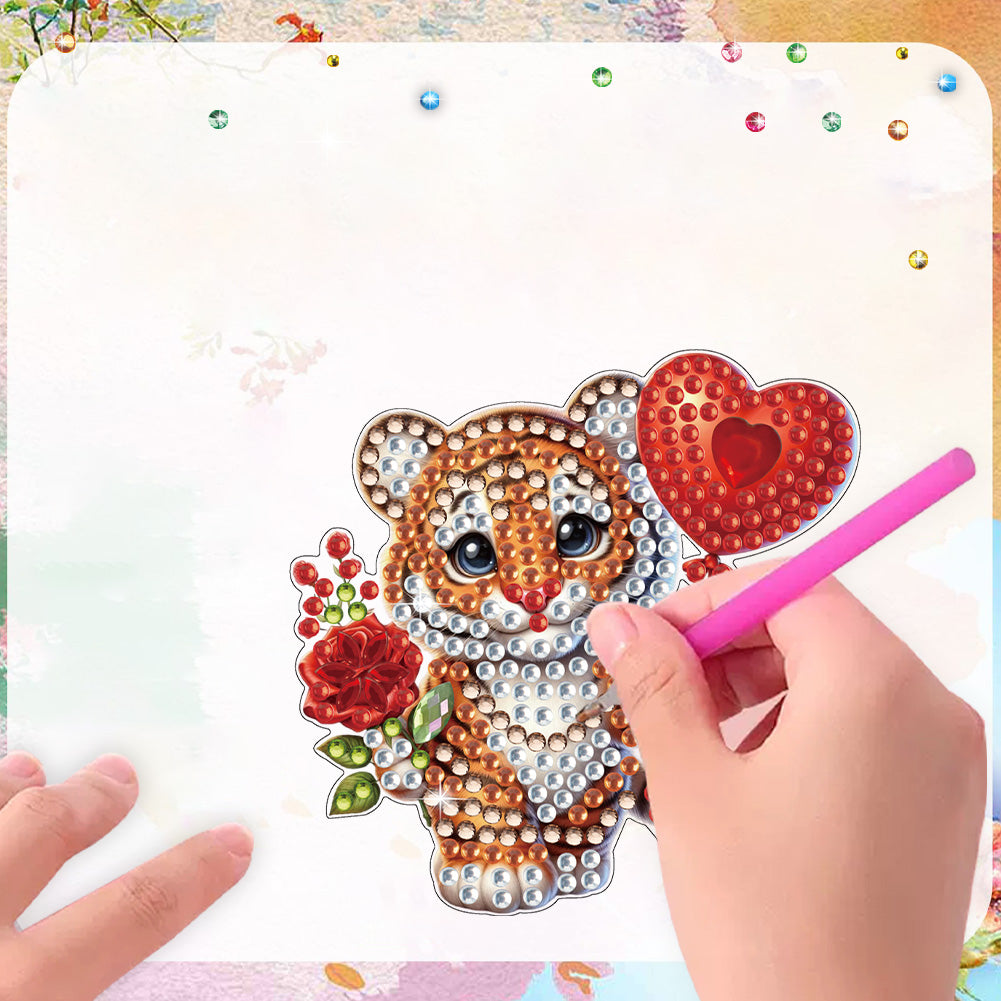 6Pcs Bouquet Diamond Art Fridge Magnet DIY Fridge Stickers for Car Mailbox Decor