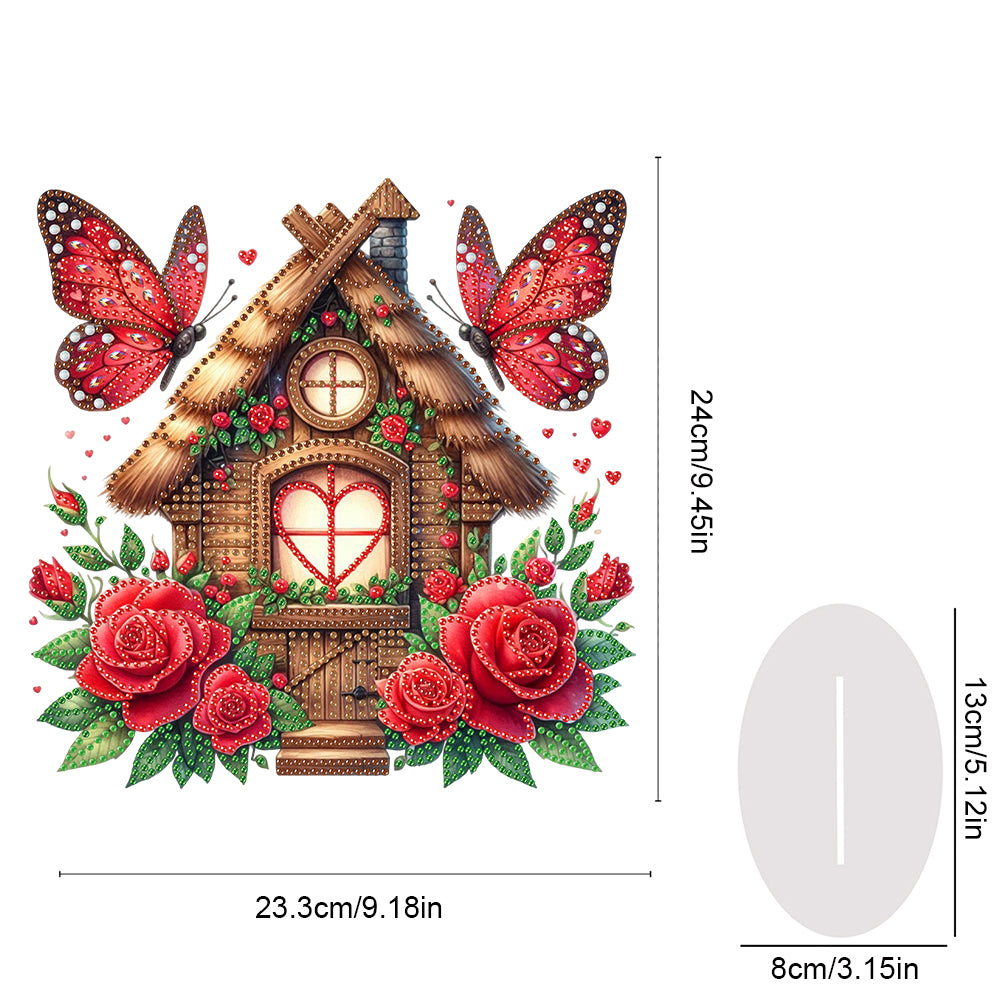 Acrylic Special Shape Flower Cake Desktop Diamond Art Kits for Home Office Decor