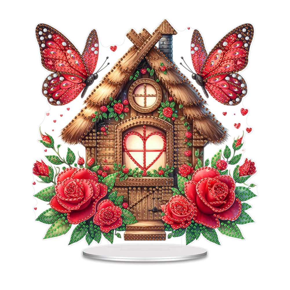 Acrylic Special Shape Flower Cake Desktop Diamond Art Kits for Home Office Decor