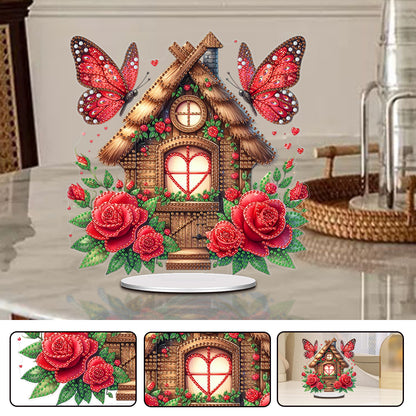 Acrylic Special Shape Flower Cake Desktop Diamond Art Kits for Home Office Decor
