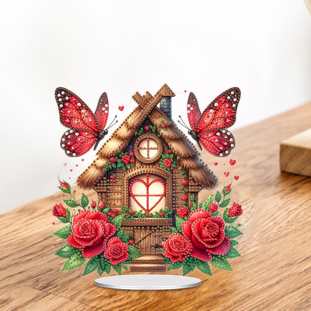 Acrylic Special Shape Flower Cake Desktop Diamond Art Kits for Home Office Decor
