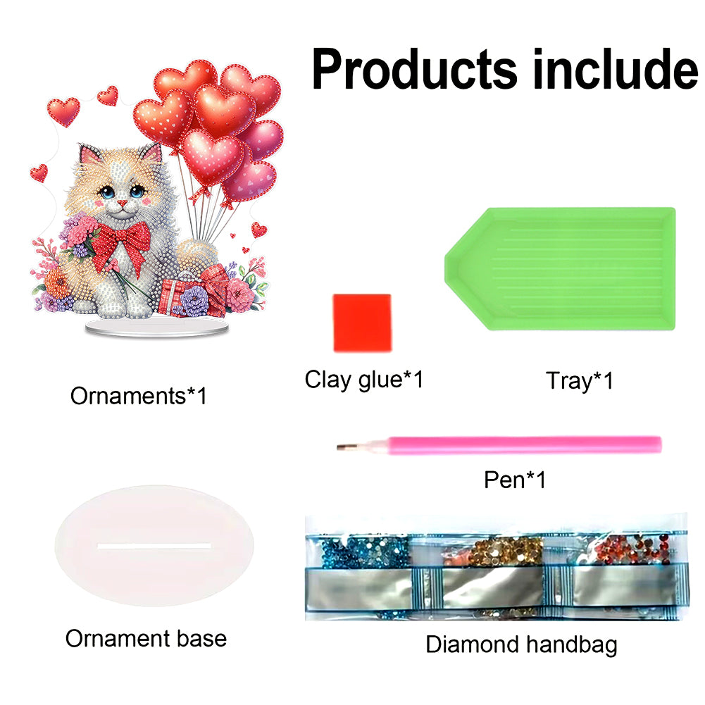 Acrylic Special Shape Flower Cake Desktop Diamond Art Kits for Home Office Decor