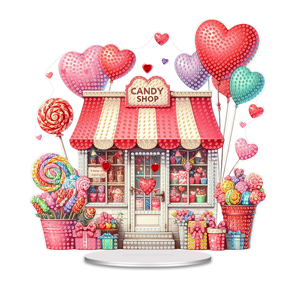 Acrylic Special Shape Flower Cake Desktop Diamond Art Kits for Home Office Decor