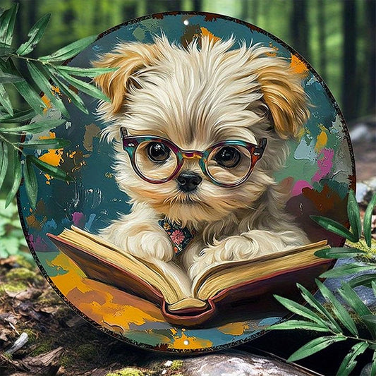 AB Diamond Painting - Full Round - Reading puppy (40*40CM)