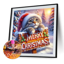 Load image into Gallery viewer, Diamond Painting - Full Round - Merry Christmas Cat (40*40CM)
