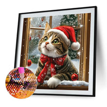 Load image into Gallery viewer, Diamond Painting - Full Round - Cat With Santa Hat (40*40CM)
