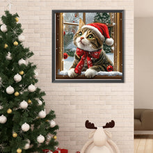 Load image into Gallery viewer, Diamond Painting - Full Round - Cat With Santa Hat (40*40CM)
