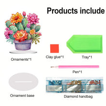 Load image into Gallery viewer, Acrylic Special Shape Cactus Flower 5D DIY Diamond Painting Desktop Ornaments
