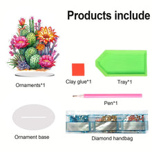 Load image into Gallery viewer, Acrylic Special Shape Cactus Flower 5D DIY Diamond Painting Desktop Ornaments
