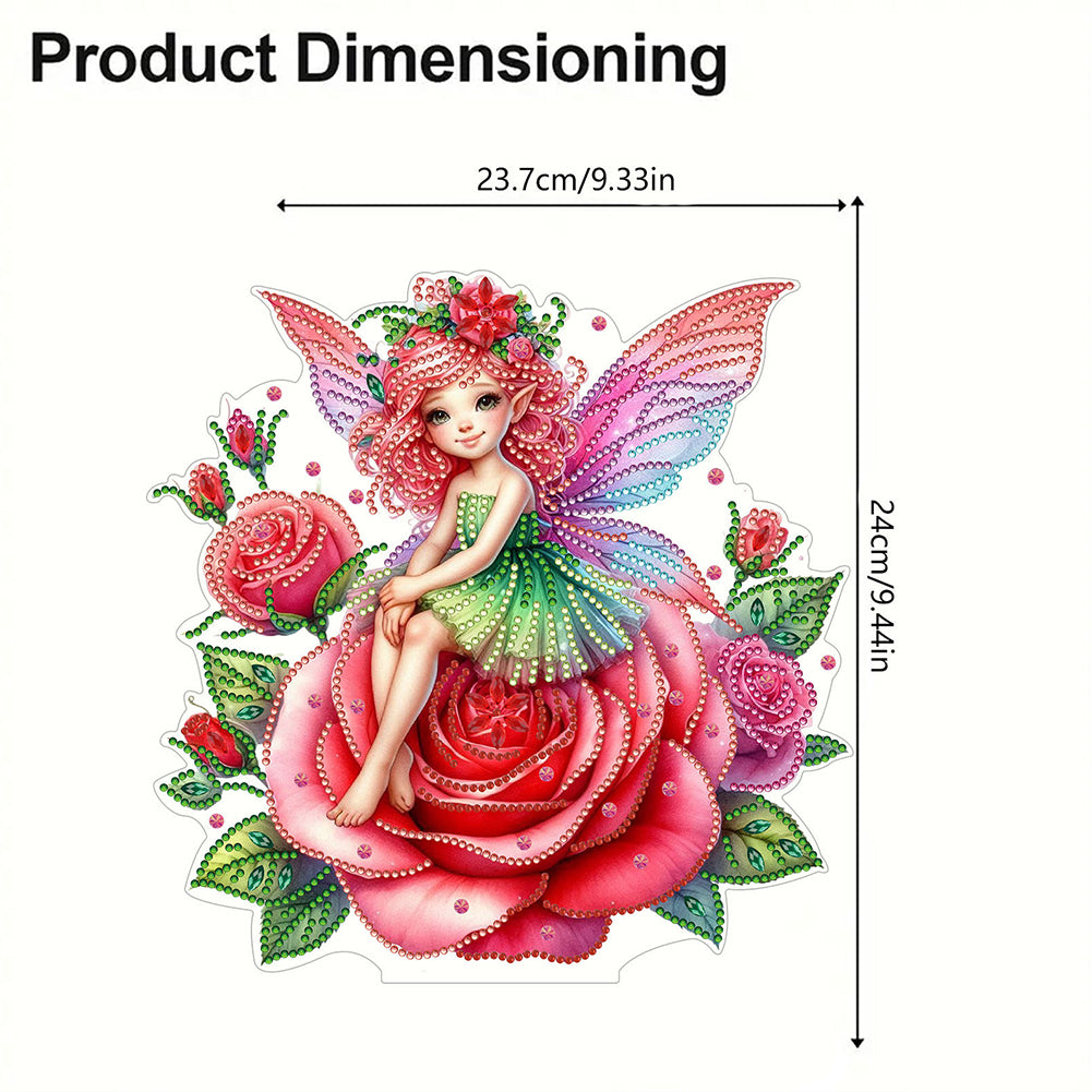 Acrylic Special Shape Rose Fairy 5D DIY Diamond Painting Desktop Ornaments