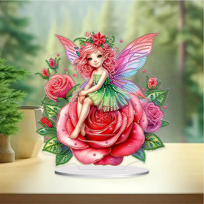 Acrylic Special Shape Rose Fairy 5D DIY Diamond Painting Desktop Ornaments