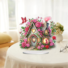 Load image into Gallery viewer, Acrylic Special Shape Rose Cottage 5D DIY Diamond Painting Desktop Ornaments
