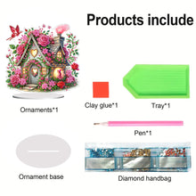 Load image into Gallery viewer, Acrylic Special Shape Rose Cottage 5D DIY Diamond Painting Desktop Ornaments
