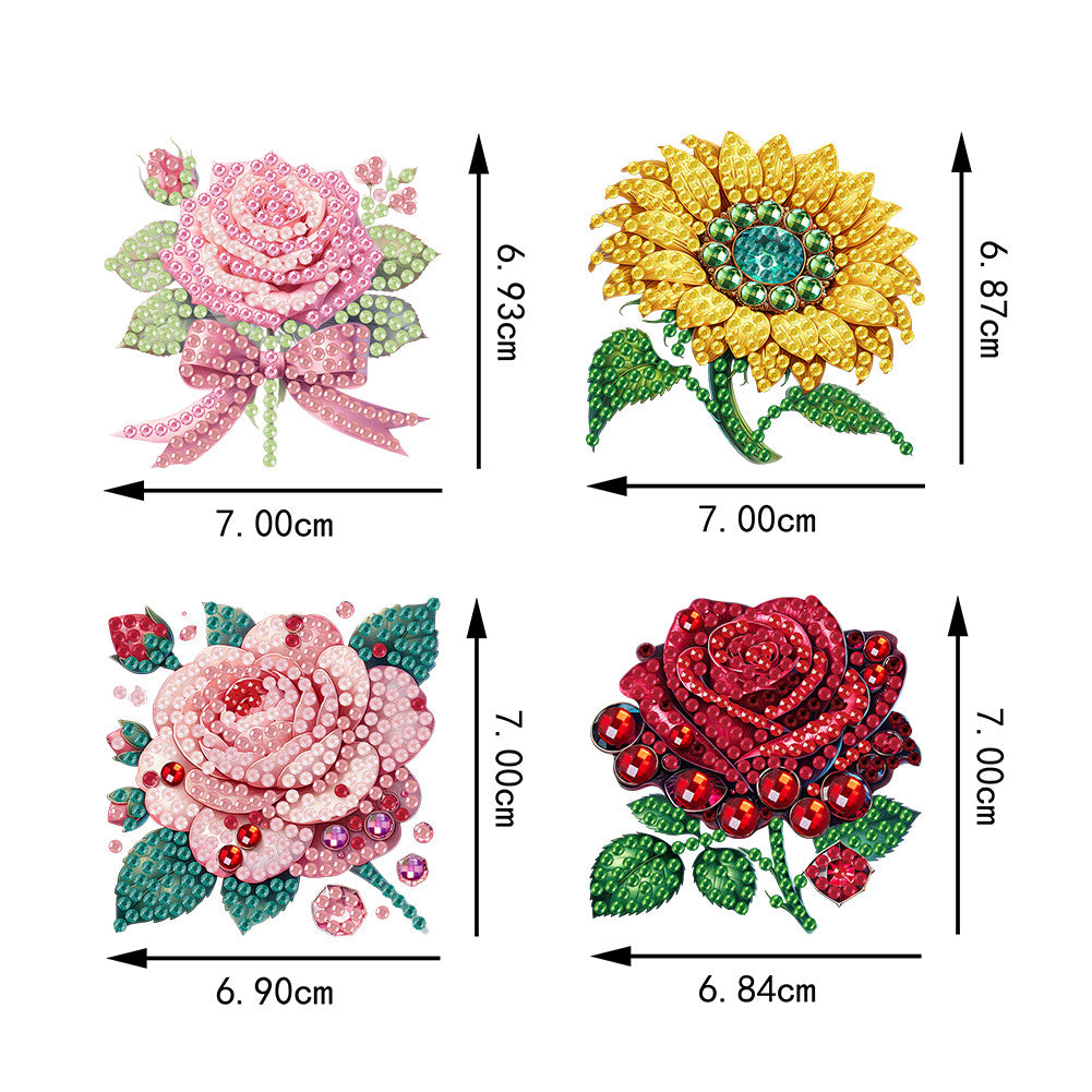 4Pcs Diamond Painting Brooch Diamond Painting Pins DIY Diamond Pins Party Favors